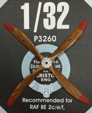 Hand made wooden 4 blade prop Bristol (|RAF Be2C/E/F) LFP3260