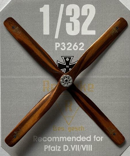 Hand made wooden 4 blade prop Reschke (Pfalz DVII/VIII) LFP3262