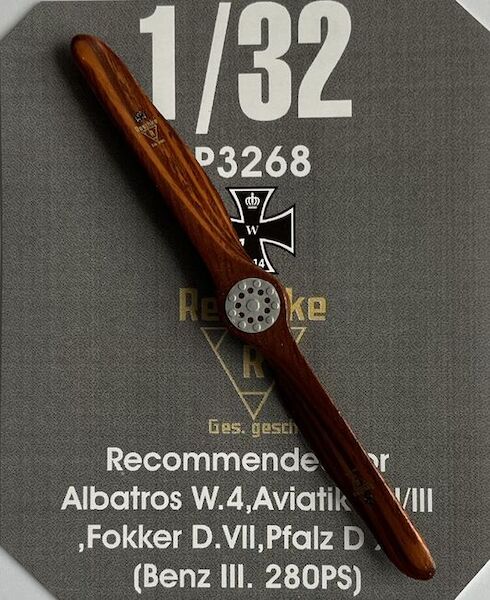 Hand made wooden prop Reschke Type II for Albatros W4, Aviatik CI/II, Fokker DVII, Pfalz DXII LFP3268