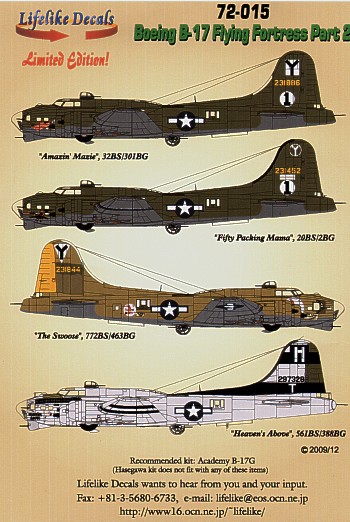 Boeing B17 Flying Fortress Part 2 "the 8th AF" LD72-015