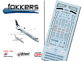 Fokkers, Montenegro Airways Fleet (Fokker 100) 101LH