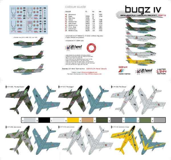 Bugz 5, Brail Scale Yugoslav Aircraft, part 5 (F86E Sabre)  113LH