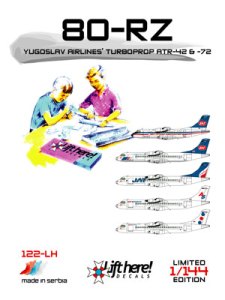 80RZ, Yugoslav Airlines Turboprop ATR42 andt ATR72 122LH