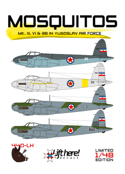 Mosquito, MKIII, MKVI and MK38 in Yugoslav Air Force 440LH