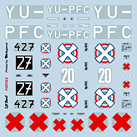 Forties, four Yugoslav Light Planes (Bu131B, LWD13, BF108B, Fi156C)  734LH