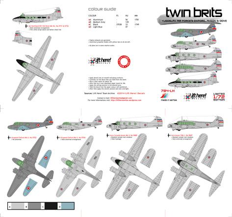 Twin Brits, Yugoslav Air Force Oxford, Anson and Dove  784LH