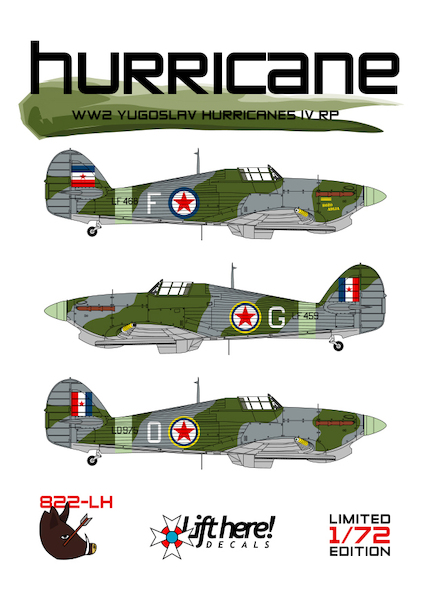 Hurricane, WW2 Yugoslav Hurricanes MkIV RP 822LH