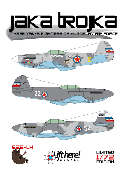Jaka Trojka, three Yak3 Fighters of Yugoslav Air Force 826LH