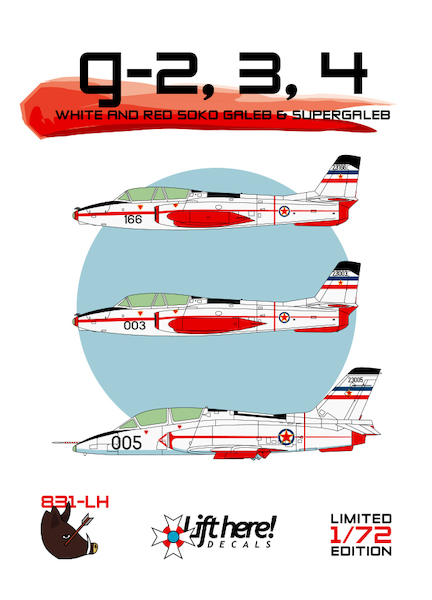 G-2.3.4, White and Red Soko Galeb & Super Galeb 831LH
