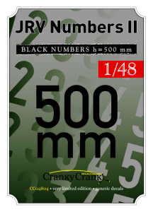 JRV Black Numbers 500mm  CC4804