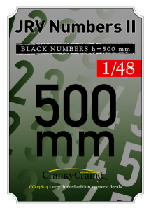 JRV Black Numbers 500mm CC4804