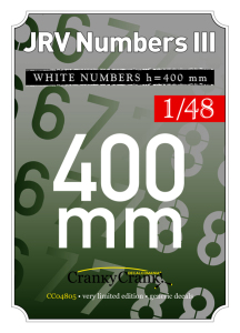 JRV White Numbers 400mm CC4805