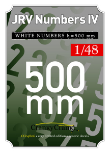 JRV White Numbers 500mm CC4806