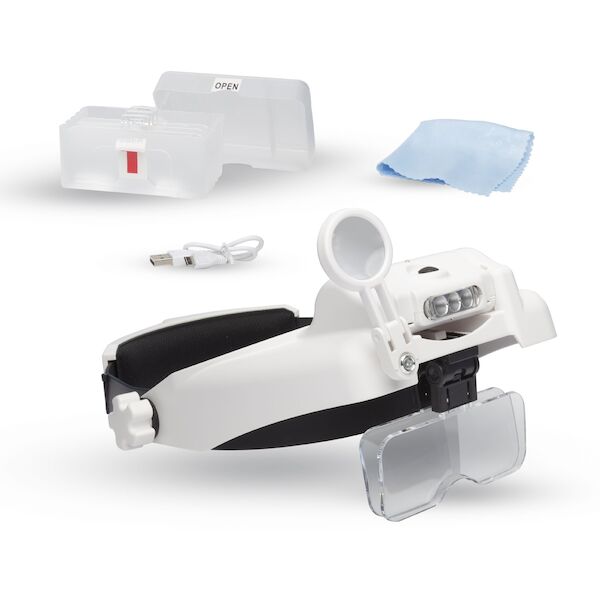 ProLed Headband Magnifier Glasses with Bi Plate Magnification & precision Loupe LC1769USB