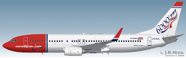 Boeing 737-800 (Norwegian '6000th'  tail)  LN144-514