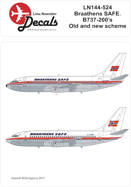 Boeing 737-200 Braathens SAFE Old and new colours  ln144-524