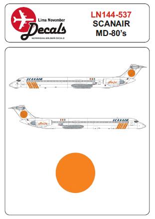 McDonnel MD80 (Scanair with the famous cartoons on the nose)  ln144-537