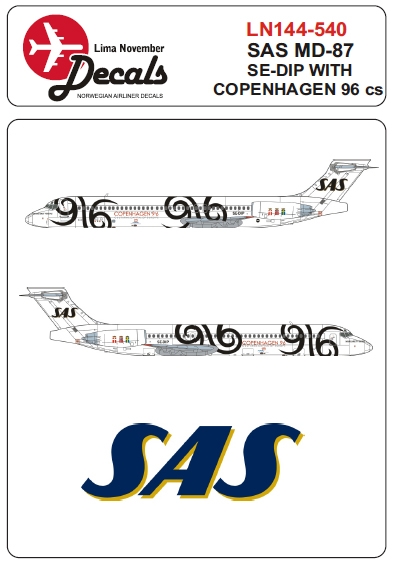 McDonnell Douglas MD-87 (SAS in the Copenhagen 96 scheme)  ln144-540