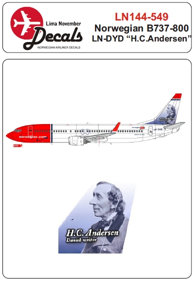 Boeing 737-800 (Norwegian LN-DYD 'H.C. Andersen' tail) LN144-549