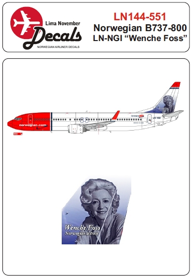 Boeing 737-800 (Norwegian LN-NGI 'Wenche Foss' tail) LN144-551