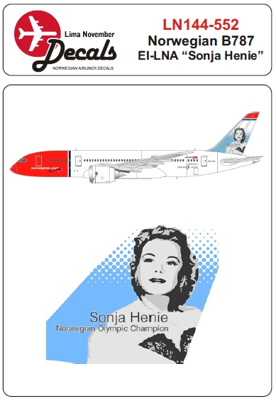 Boeing 787 Dreamliner (Norwegian EI-LNA 'Sonja Henie' tail) LN144-552
