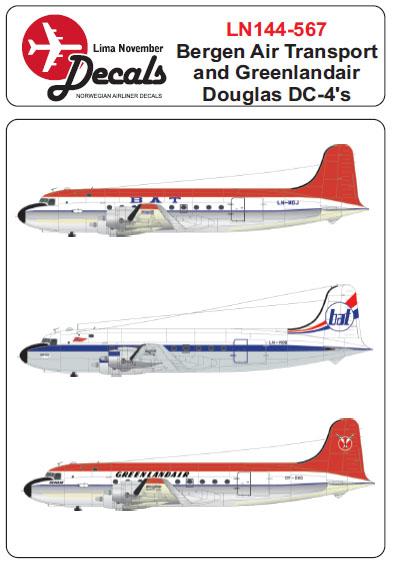 Douglas DC4 (Bergen Air Transport and Greenlandair) LN144-567