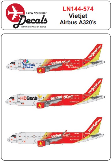 Airbus A320 (Vietjet ’s HD Bank + Vietnam colours) LN144-574