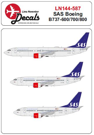Boeing 737-600/700/800 (SAS) Zvezda and Revell kits LN144-587