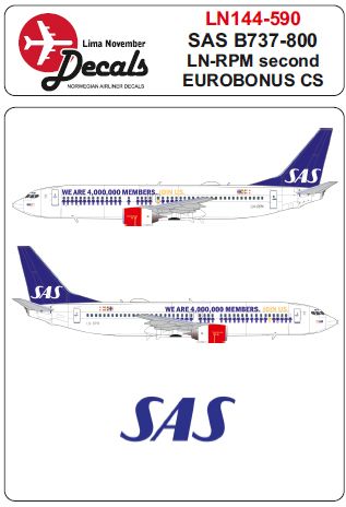 Boeing 737-800 SAS LN-RPM second Eurobonus cs  (Zvezda and Revell kits)  LN144-590