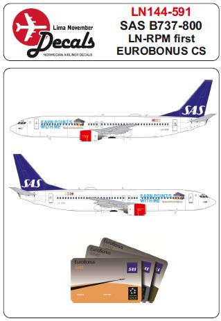 Boeing 737-800 SAS LN-RPM first Eurobonus cs (Zvezda and Revell kits) LN144-591
