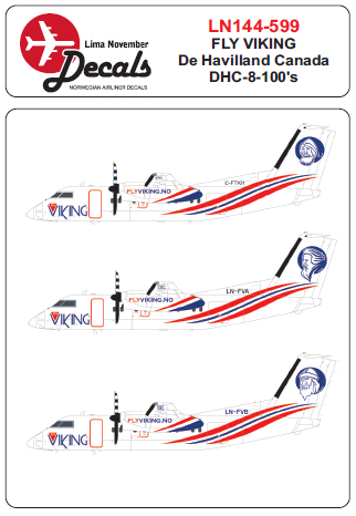 DHC8-100 (Fly Viking including Norwegian and Canadian registrations)  LN144-599