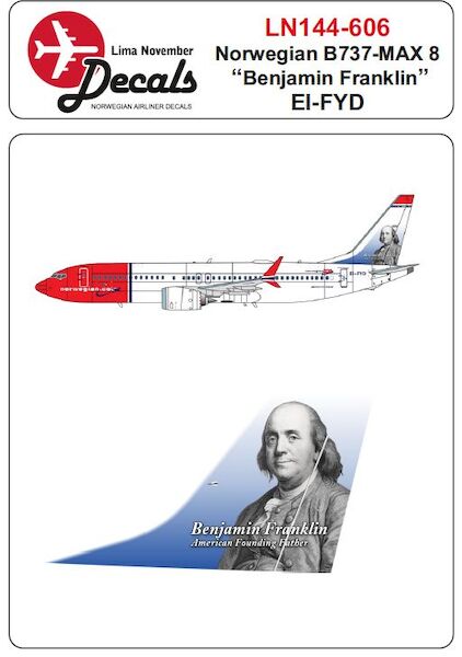Boeing 737 MAX 8 (NorwegianEI-FYD" Benjamin Franklin") LN144-606