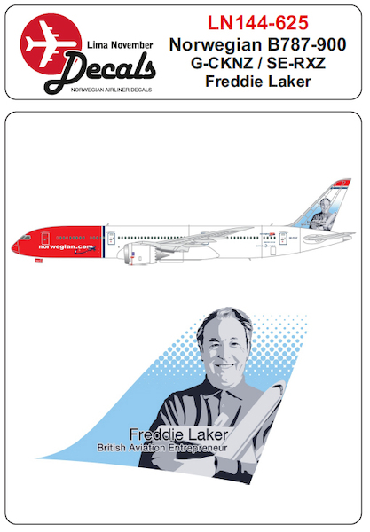 Boeing 787-900 (Norwegian G-CKNZ/SE-RXZ "Freddie Laker") LN144-625