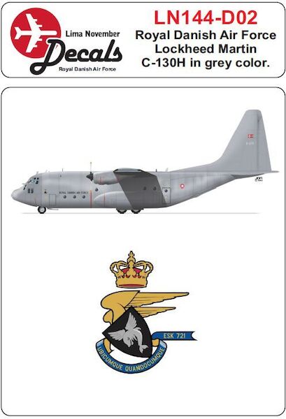 Royal Danish AF Lockheed C130H Hercules Grey scheme LN144-D02