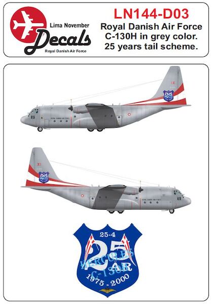 Royal Danish AF Lockheed C130H Hercules with 25 Years tail LN144-D03