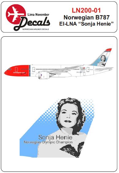 Boeing 787 Dreamliner (Norwegian EI-LNA "Sonja Henie" tail) LN200-001