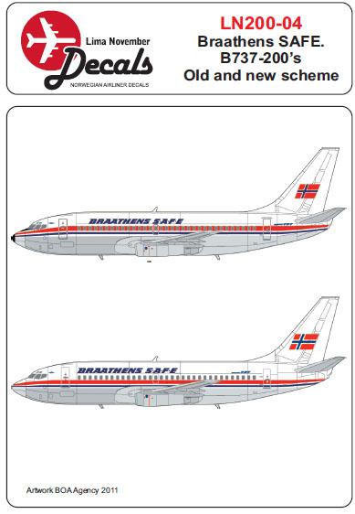Boeing 737-200 (Braathens SAFE old and new)  LN200-004