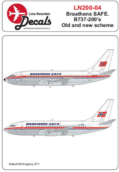 Boeing 737-200 (Braathens SAFE old and new) LN200-004