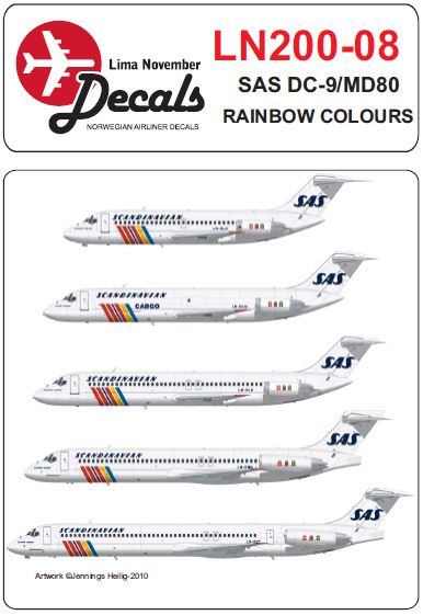 Douglas DC9 / MD80 (SAS rainbow livery)  LN200-008