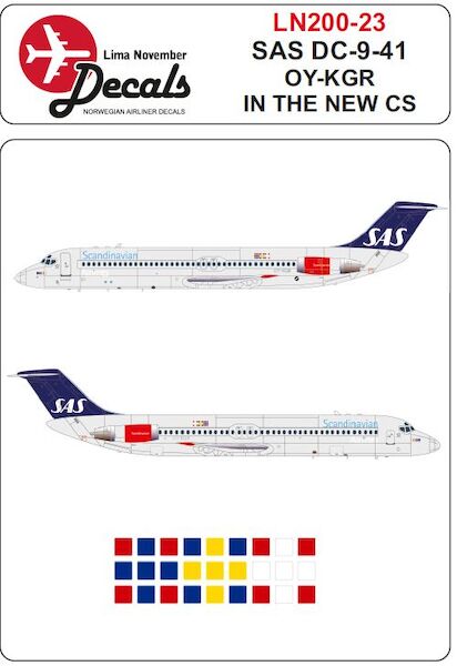 Douglas DC9-41 (SAS OY-KGR, the only DC-9 to be painted in the current scheme) LN200-023