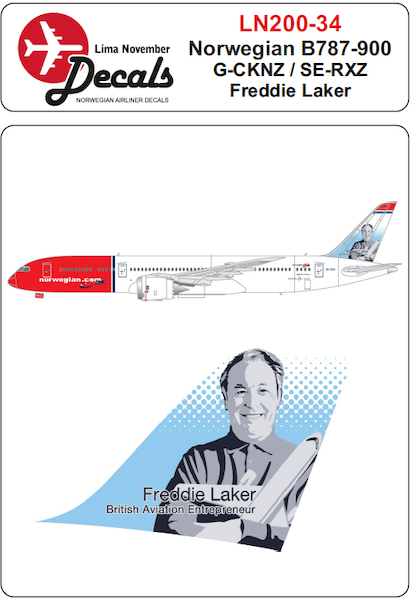 Boeing 787-900 (Norwegian G-CKNZ/SE-RXZ "Freddie Laker") LN200-034