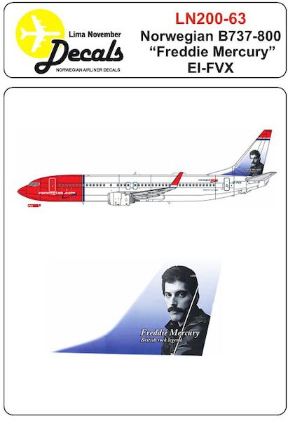 Boeing 737-800 (NORWEGIAN with Freddie Mercury EI-FVX) LN200-063