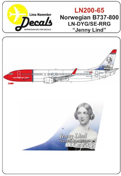 Boeing 737-800 (NORWEGIAN with "Jenny Lind"  LN-DYG/SE-RRG)  LN200-065