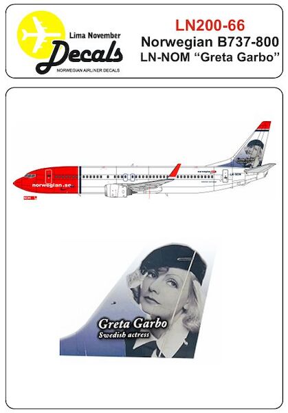 Boeing 737-800 (NORWEGIAN with "Greta Garbo" LN-NOM) LN200-066