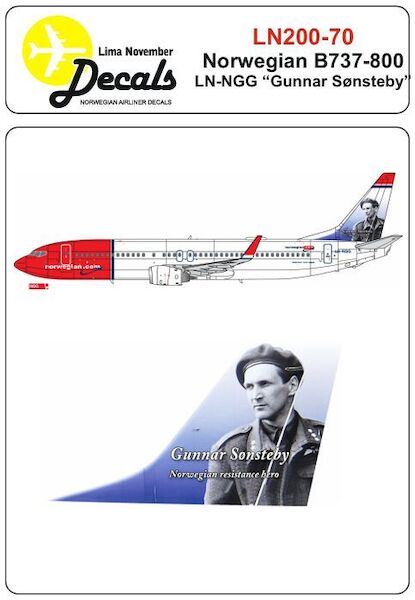Boeing 737-800 (NORWEGIAN with LN-NGG “Gunnar Sønsteby”)  LN200-070