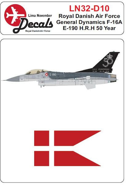 Royal Danish AF  F16A E-190 "H.R.H Kronprinsen 50 Years"  LN32-D10