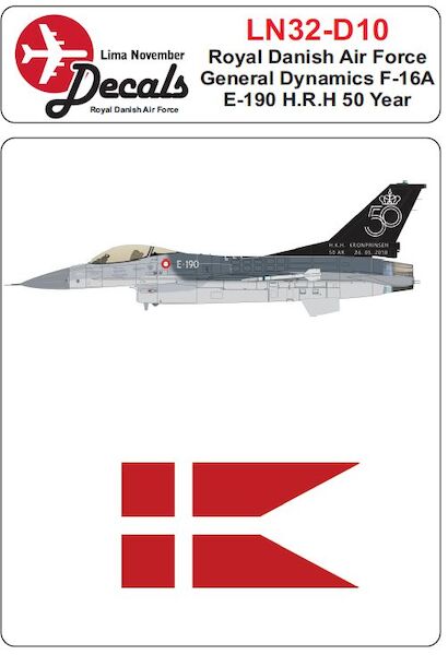 Royal Danish AF F16A E-190 "H.R.H Kronprinsen 50 Years" LN32-D10