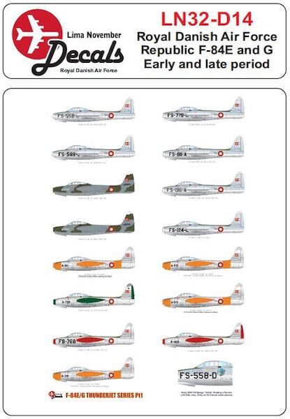 Royal Danish AF F84E/G Thunderjet Part 1 (early and late period) LN32-D14