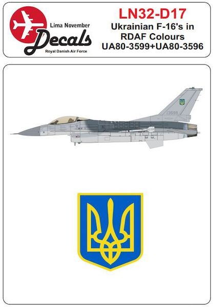 Royal Danish AF F-16A in Ukrainian colours (NOW WTH CORRECT BADGE LN32-D17