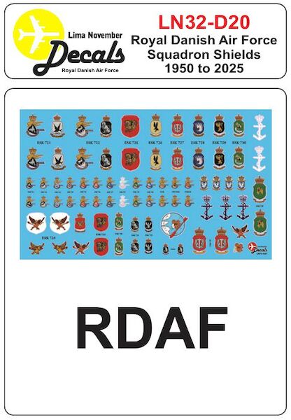 Royal Danish AF  Squadron Shields 1950 to 2025  LN32-D20